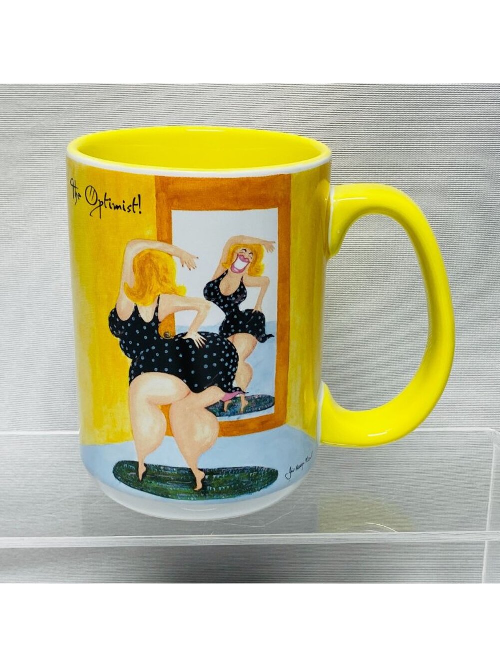Wild Women Jill Neal The Optimist  Yellow 14oz Ceramic Mug  Ladies With Attitude